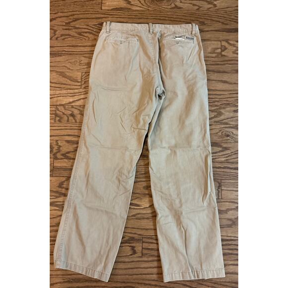 Eddie Bauer Khaki Classic Fit Flat Front Straight Chino Pants Mens 35x34 Career - Picture 2 of 7